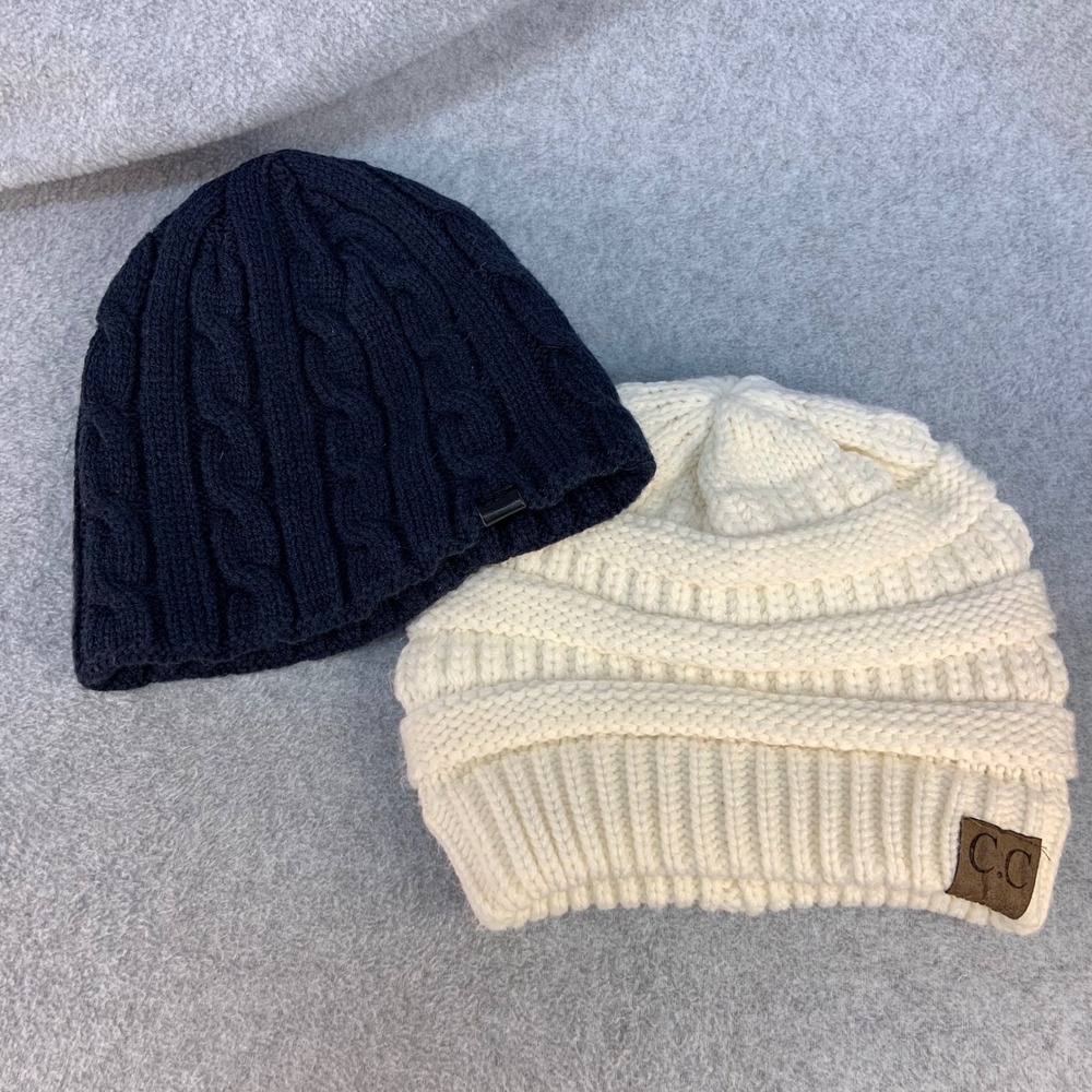 Cable Knit Womens Multi C.C D&Y Beanie Bundle Winter Hats OSFM 2pk